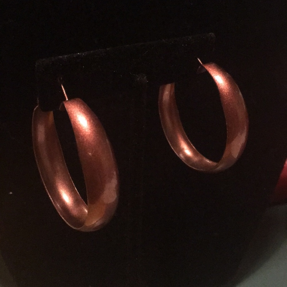 3/15 Bronze color hoop earrings. - Picture 1 of 7